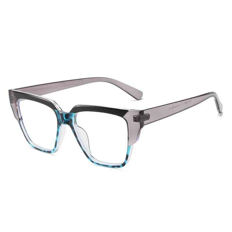 Fashionable Retro Cat Eye Glasses with Colorful Polygon Design and Anti-Blue Light Protection - Lucid Fantasy 