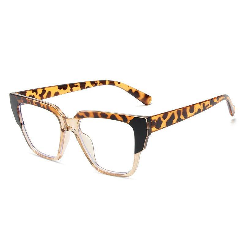 Fashionable Retro Cat Eye Glasses with Colorful Polygon Design and Anti-Blue Light Protection - Lucid Fantasy 