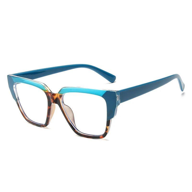 Fashionable Retro Cat Eye Glasses with Colorful Polygon Design and Anti-Blue Light Protection - Lucid Fantasy 