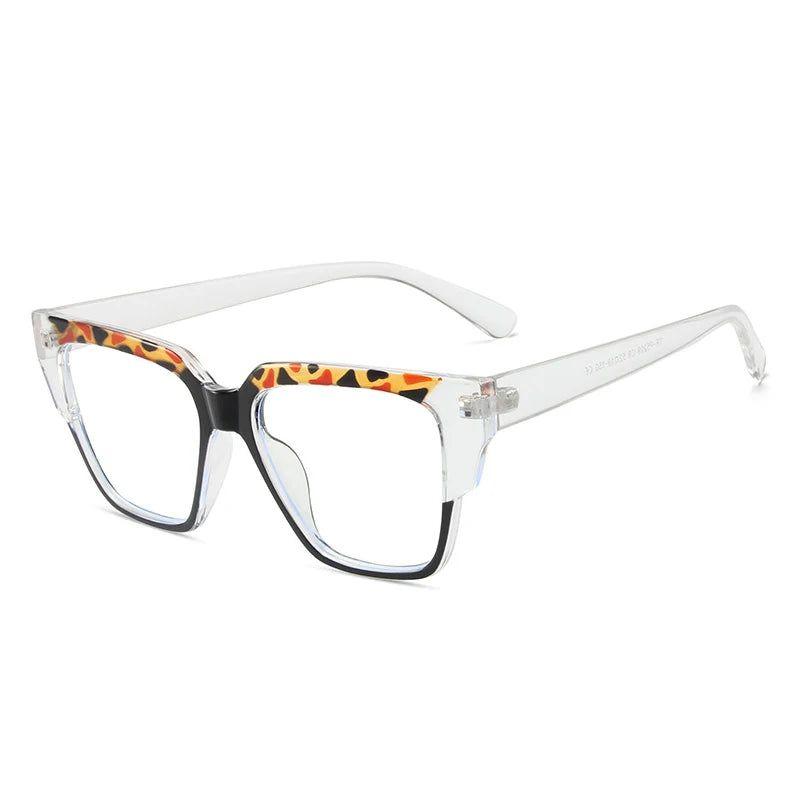 Fashionable Retro Cat Eye Glasses with Colorful Polygon Design and Anti-Blue Light Protection - Lucid Fantasy 