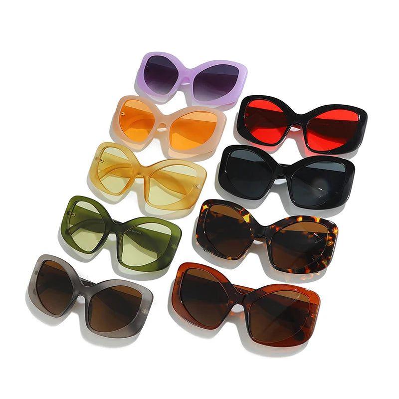 Fashionable Retro Cat Eye Oversized Sunglasses with UV400 Protection - Lucid Fantasy 