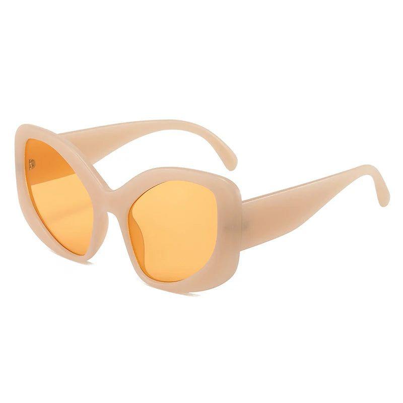 Fashionable Retro Cat Eye Oversized Sunglasses with UV400 Protection - Lucid Fantasy 