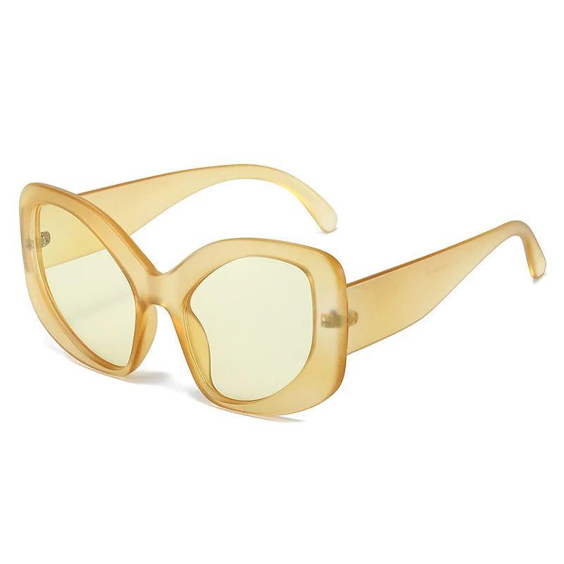 Fashionable Retro Cat Eye Oversized Sunglasses with UV400 Protection - Lucid Fantasy 