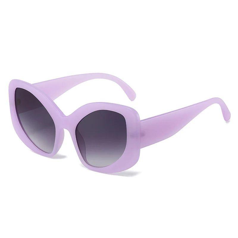 Fashionable Retro Cat Eye Oversized Sunglasses with UV400 Protection - Lucid Fantasy 