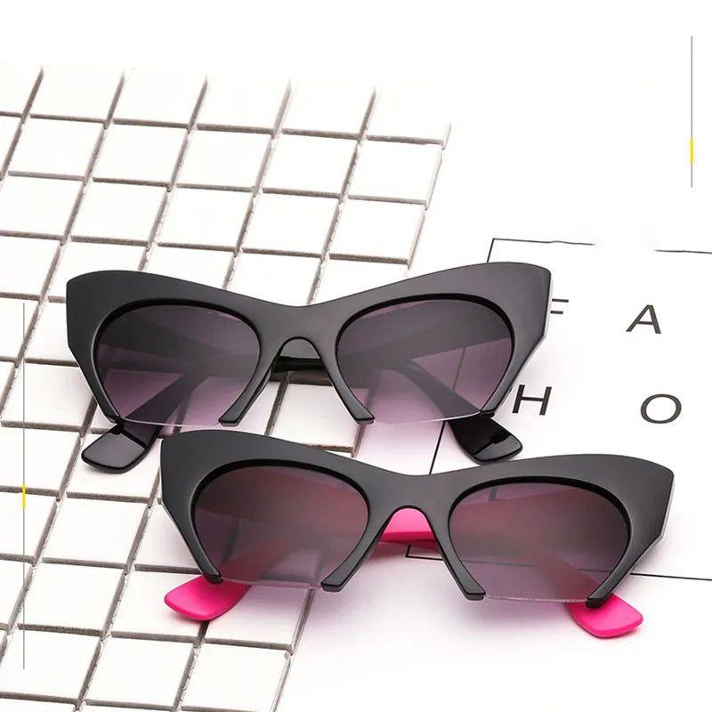 Fashionable Retro Cat Eye Sunglasses with Gradient Lenses and UV400 Shielding - Lucid Fantasy 