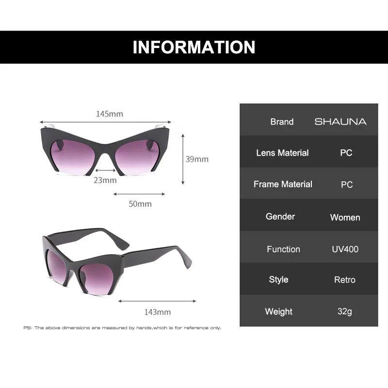 Fashionable Retro Cat Eye Sunglasses with Gradient Lenses and UV400 Shielding - Lucid Fantasy 