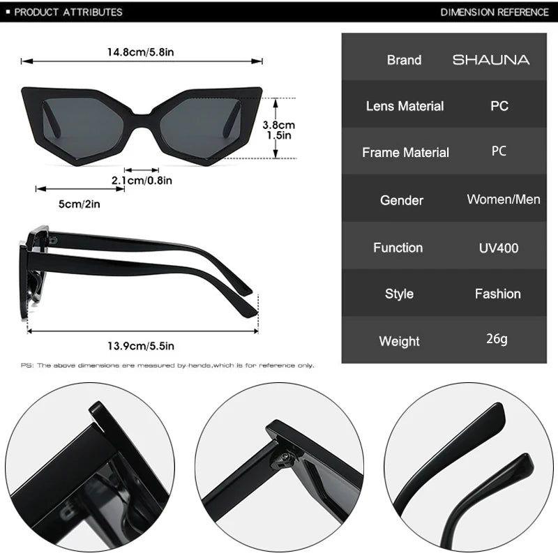 Fashionable Retro Cat Eye Sunglasses with Irregular Polygon Design and UV400 Protection - Lucid Fantasy 