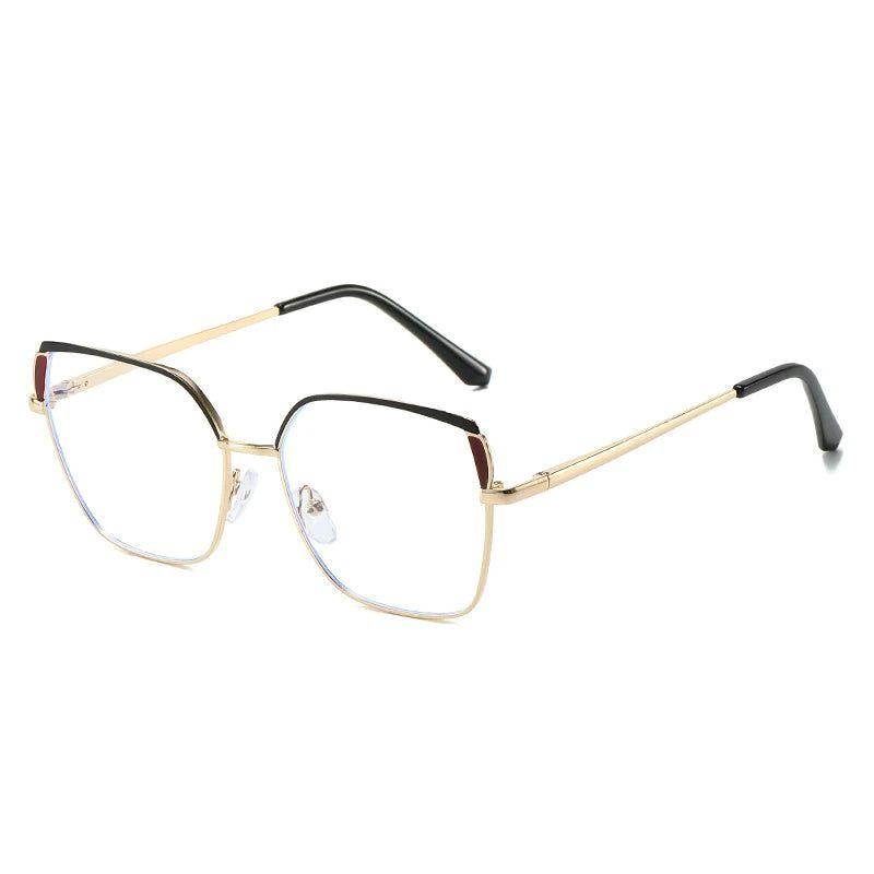 Fashionable Retro Dual-Tone Square Metal Eyewear with Anti-Blue Light Protection - Lucid Fantasy 