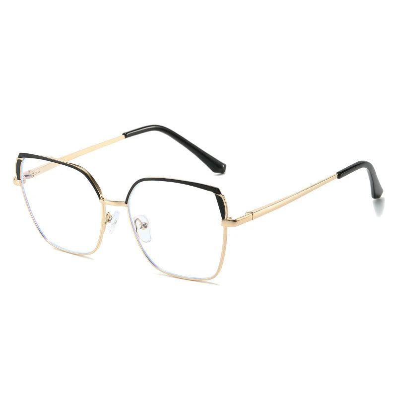 Fashionable Retro Dual-Tone Square Metal Eyewear with Anti-Blue Light Protection - Lucid Fantasy 