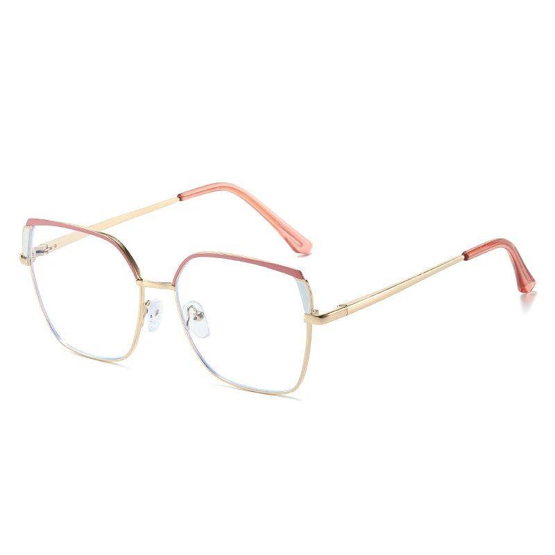 Fashionable Retro Dual-Tone Square Metal Eyewear with Anti-Blue Light Protection - Lucid Fantasy 