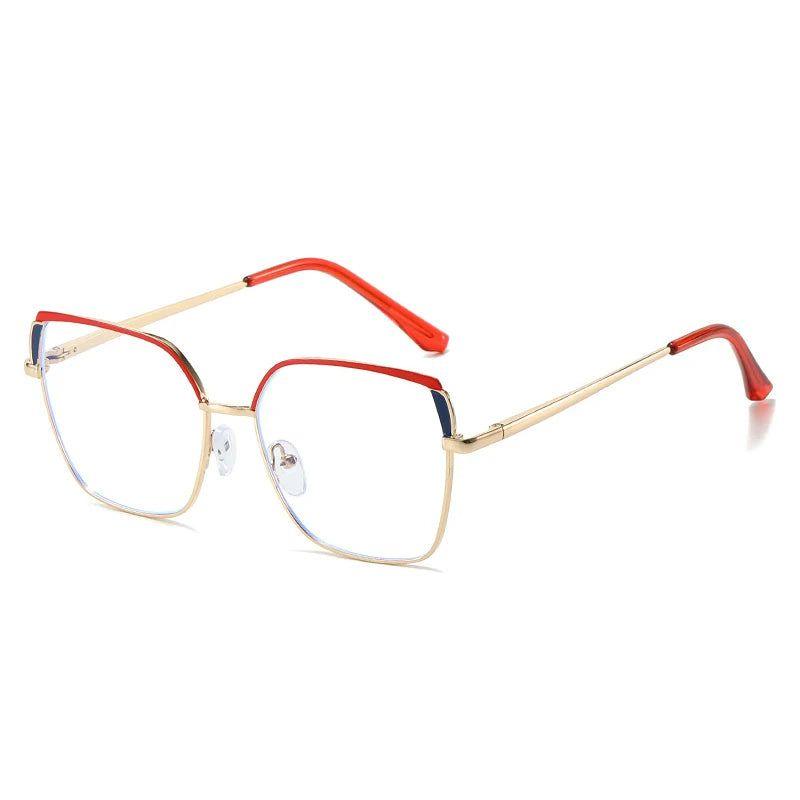 Fashionable Retro Dual-Tone Square Metal Eyewear with Anti-Blue Light Protection - Lucid Fantasy 