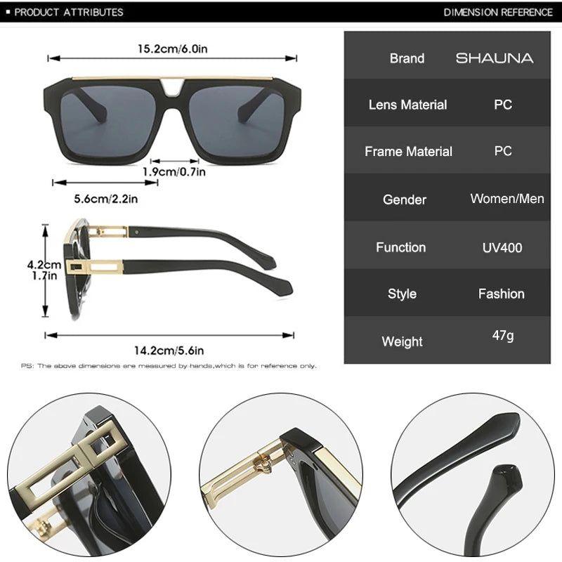 Fashionable Retro Jelly Color Double Bridge Square Sunglasses with 100% UV400 Protection - Lucid Fantasy 