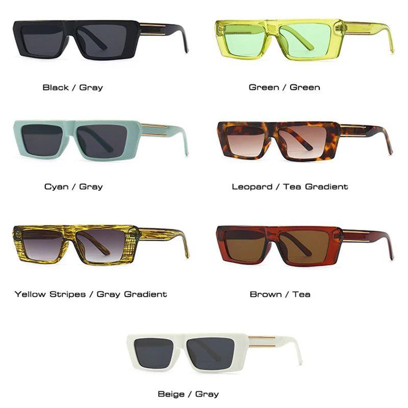 Fashionable Retro Mini Rectangle UV400 Sunglasses for Fashion-Forward Protection - Lucid Fantasy 