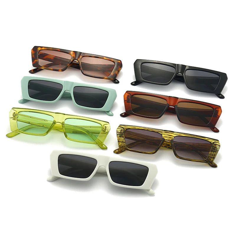 Fashionable Retro Mini Rectangle UV400 Sunglasses for Fashion-Forward Protection - Lucid Fantasy 