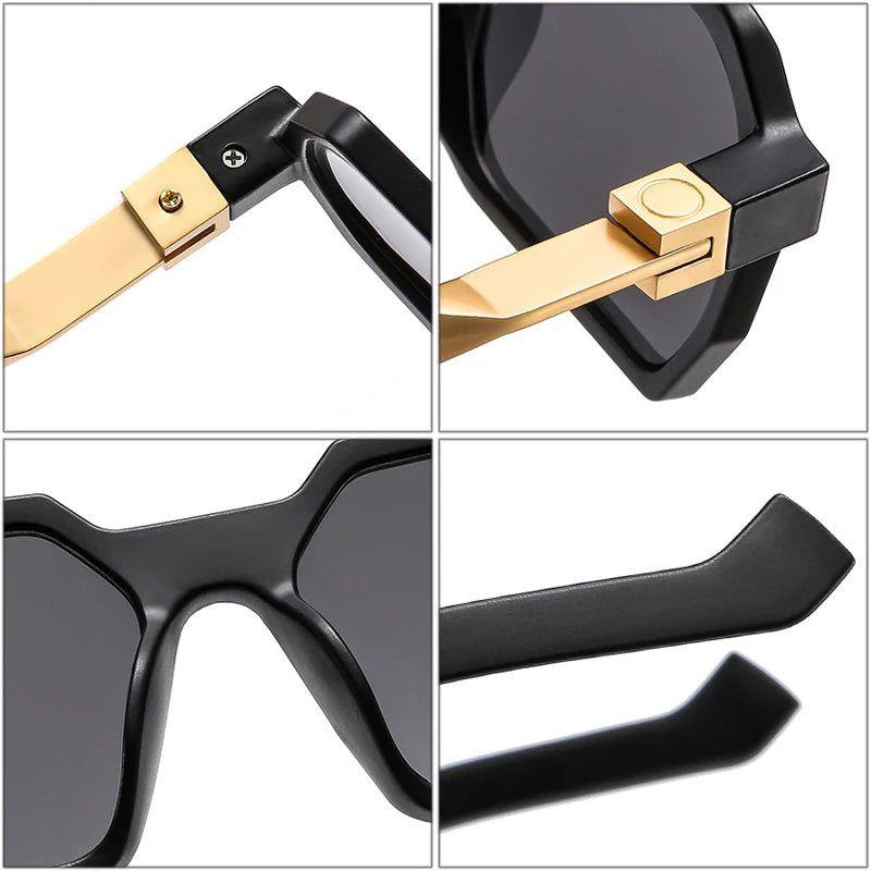 Fashionable Retro Polygon Square Shades with UV400 Protection - Original Design Fashion Sunglasses - Lucid Fantasy 