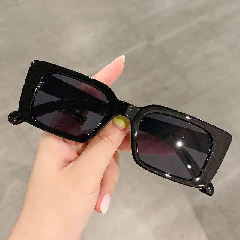 Fashionable Retro Rectangle Sunglasses with Gradient Lenses and UV400 Protection - Lucid Fantasy 