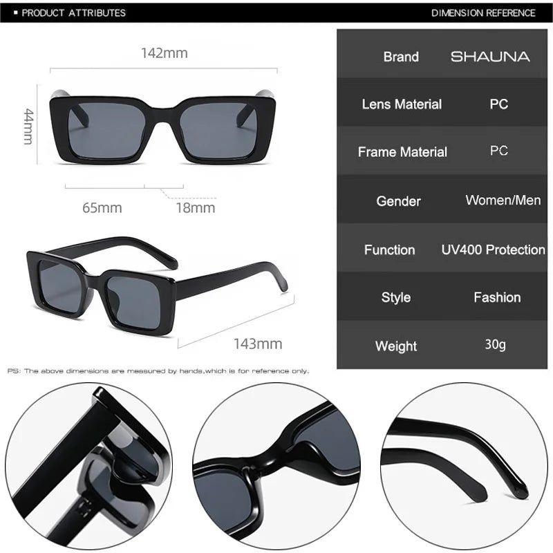 Fashionable Retro Rectangle Sunglasses with Gradient Lenses and UV400 Protection - Lucid Fantasy 