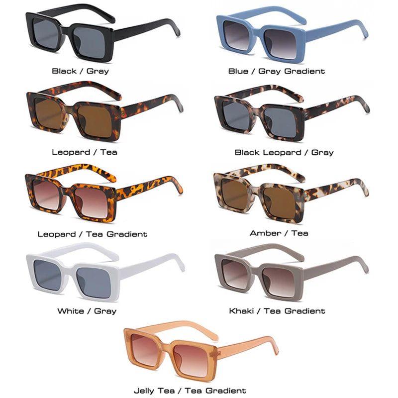 Fashionable Retro Rectangle Sunglasses with Gradient Lenses and UV400 Protection - Lucid Fantasy 