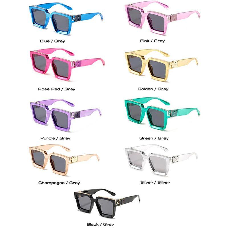 Fashionable Retro Square Luxury Sunglasses with UV400 Protection - Colorful Fashion Shades - Lucid Fantasy 