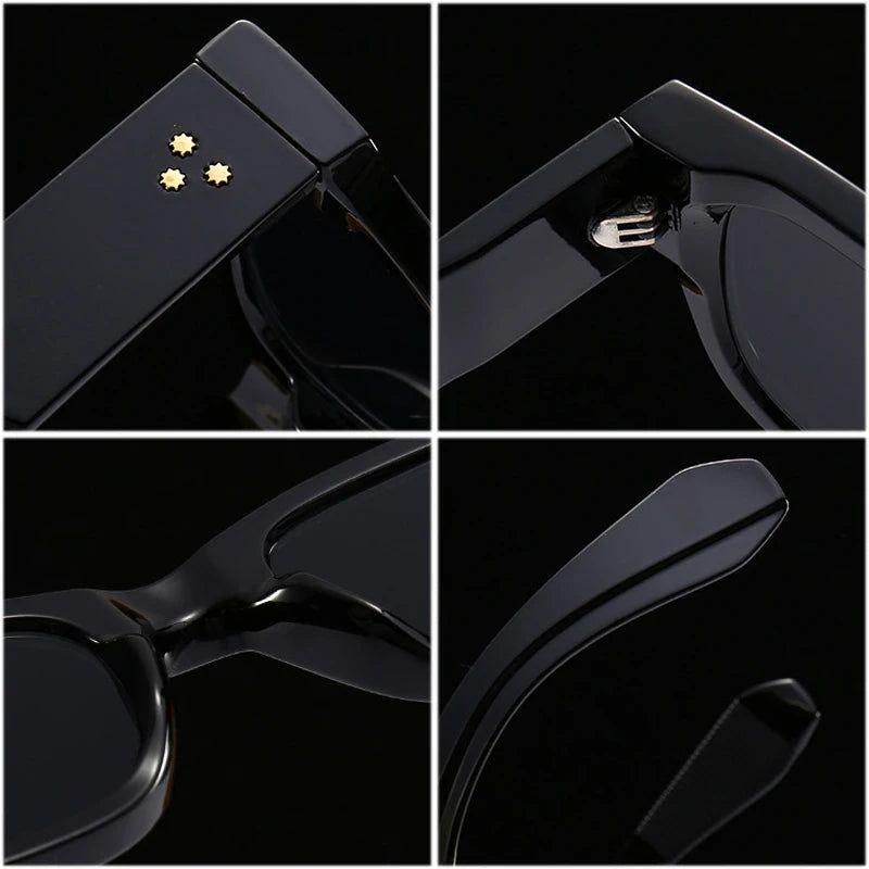 Fashionable Retro Square Rivet Sunglasses with UV400 Protection - Lucid Fantasy 