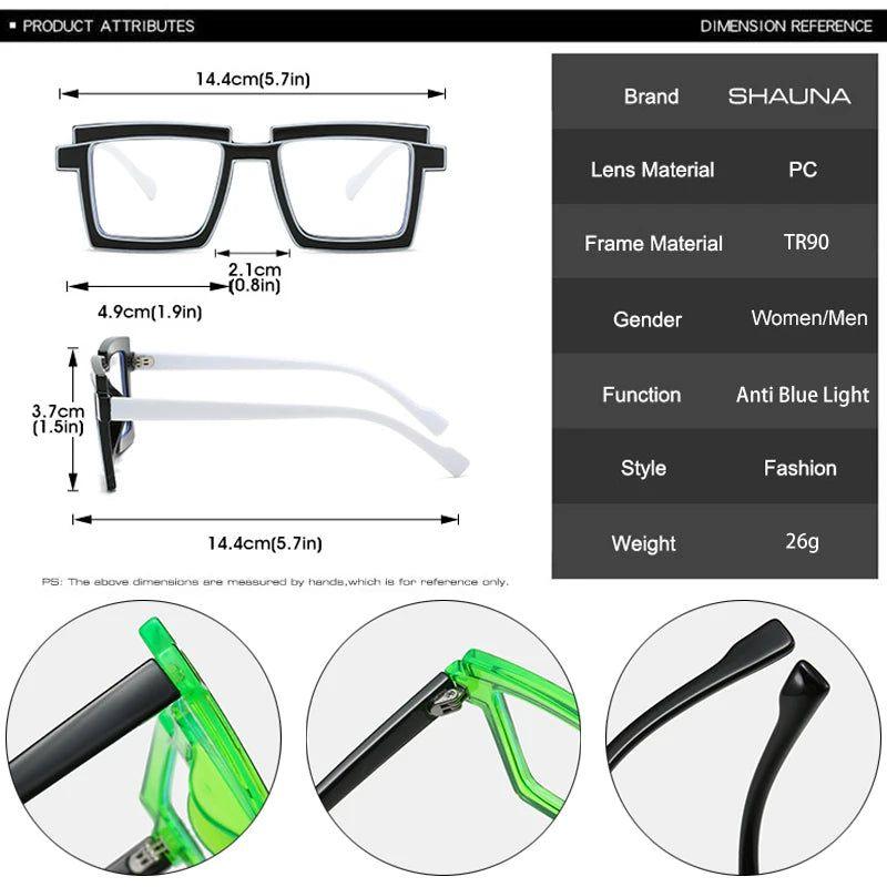 Fashionable Retro TR90 Square Glasses with Anti-Blue Light Protection - Lucid Fantasy 