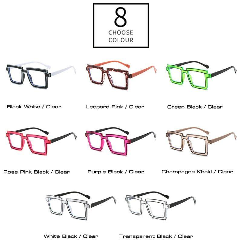 Fashionable Retro TR90 Square Glasses with Anti-Blue Light Protection - Lucid Fantasy 