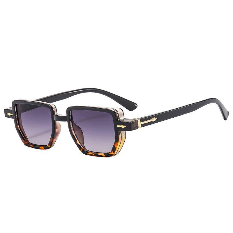 Fashionable Riveted Polygon Frame Sunglasses with UV400 Protection - Lucid Fantasy 