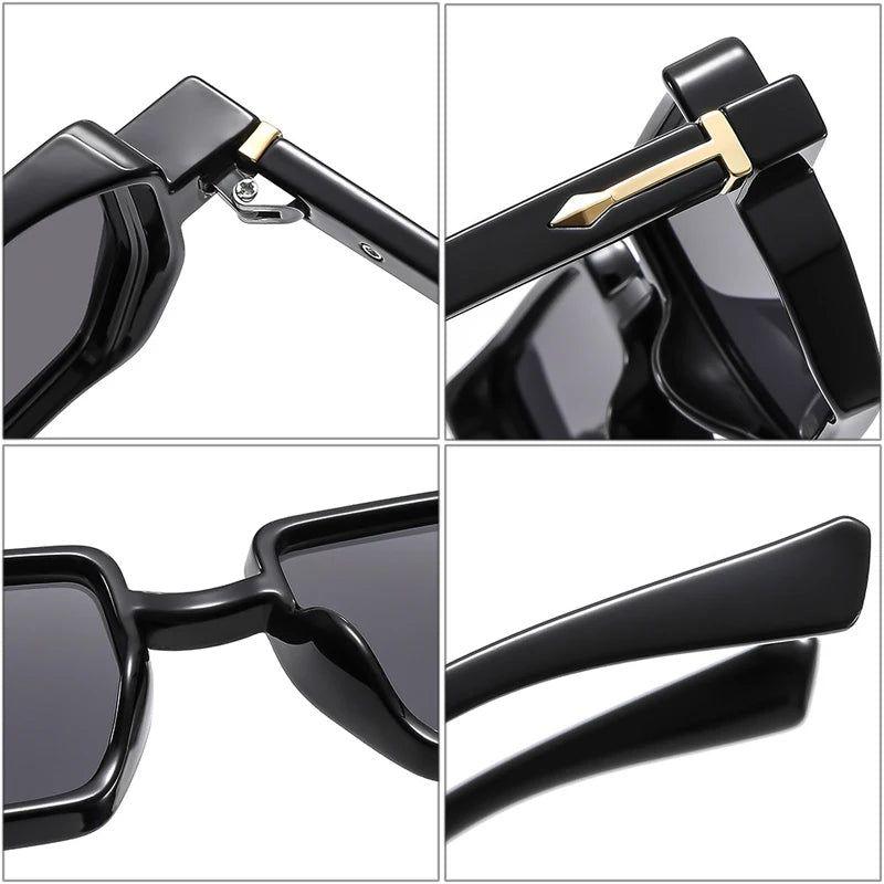 Fashionable Riveted Polygon Frame Sunglasses with UV400 Protection - Lucid Fantasy 