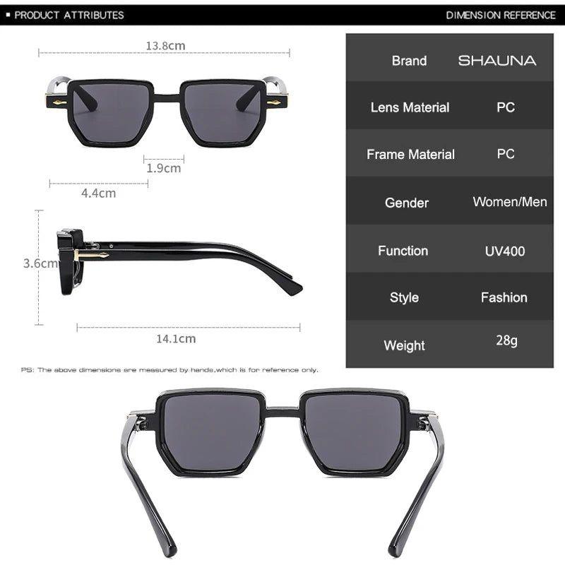 Fashionable Riveted Polygon Frame Sunglasses with UV400 Protection - Lucid Fantasy 