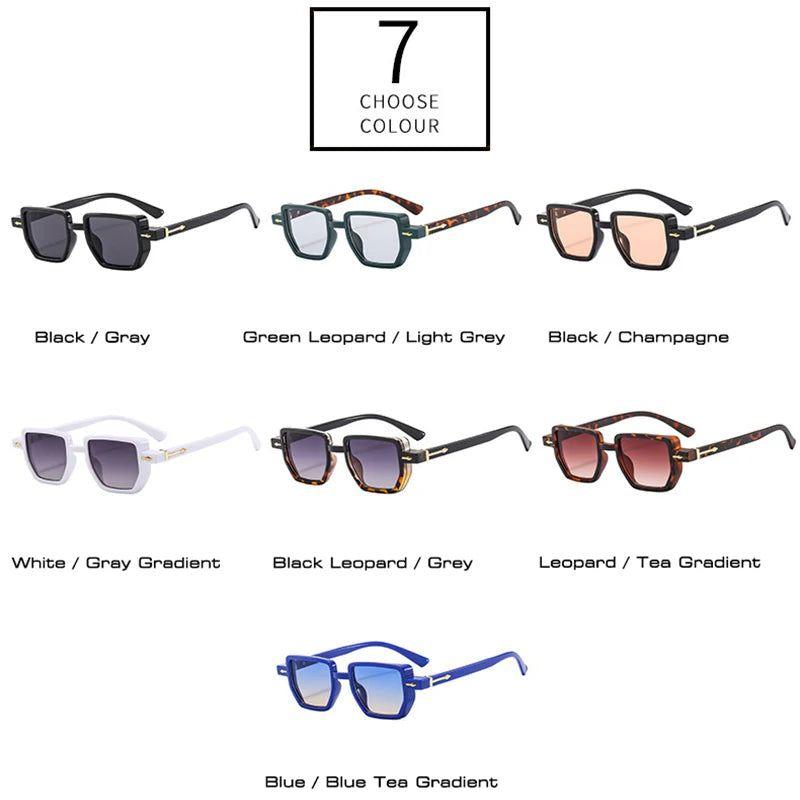 Fashionable Riveted Polygon Frame Sunglasses with UV400 Protection - Lucid Fantasy 