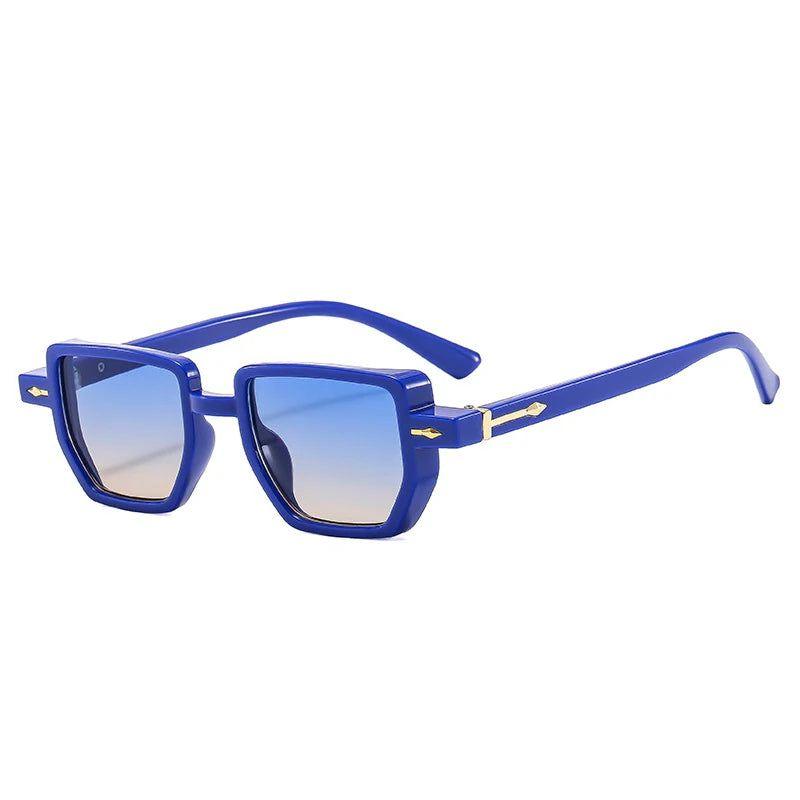 Fashionable Riveted Polygon Frame Sunglasses with UV400 Protection - Lucid Fantasy 