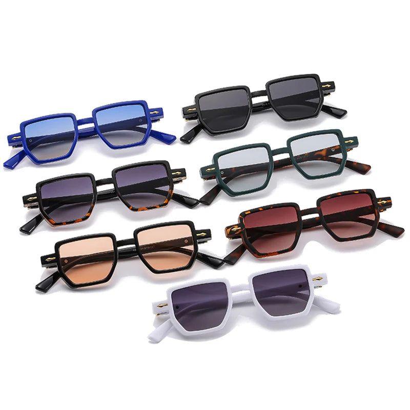 Fashionable Riveted Polygon Frame Sunglasses with UV400 Protection - Lucid Fantasy 