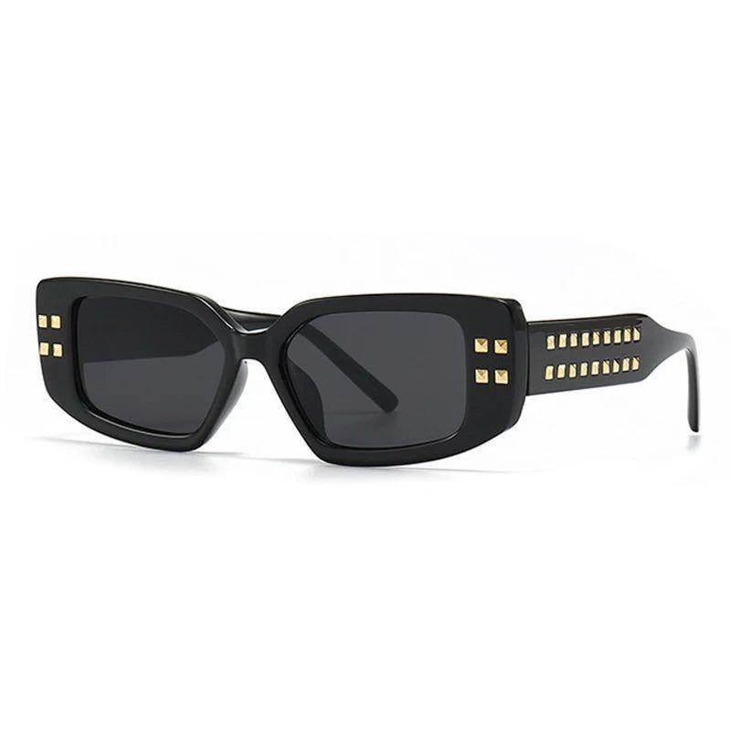 Fashionable Riveted Square Lens Sunglasses with UV400 Protection - Original Fashion Shades - Lucid Fantasy 