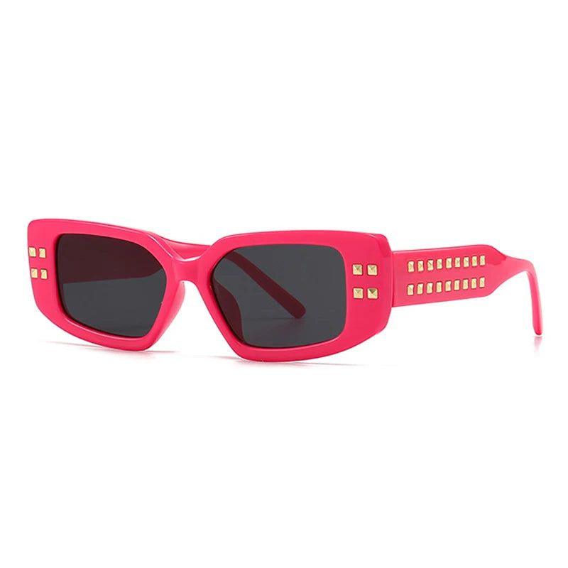 Fashionable Riveted Square Lens Sunglasses with UV400 Protection - Original Fashion Shades - Lucid Fantasy 