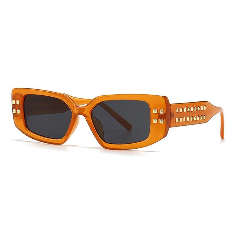 Fashionable Riveted Square Lens Sunglasses with UV400 Protection - Original Fashion Shades - Lucid Fantasy 