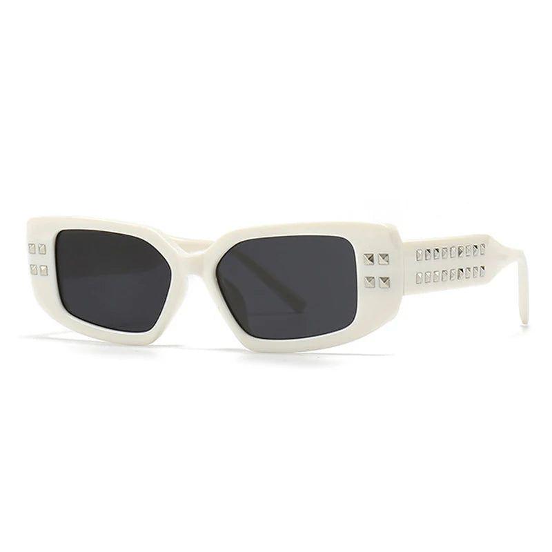 Fashionable Riveted Square Lens Sunglasses with UV400 Protection - Original Fashion Shades - Lucid Fantasy 