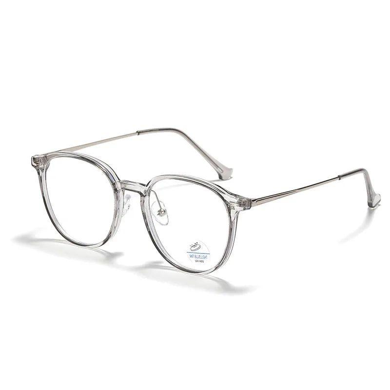 Fashionable Round Rivet Optical Frames with Anti-Blue Light Protection - Lucid Fantasy 