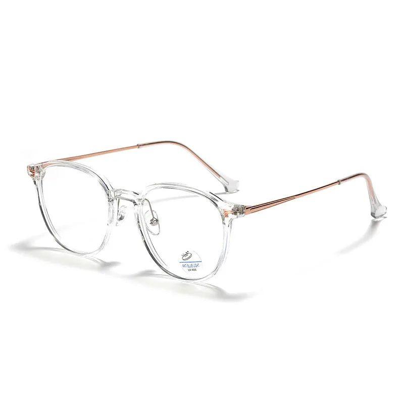 Fashionable Round Rivet Optical Frames with Anti-Blue Light Protection - Lucid Fantasy 