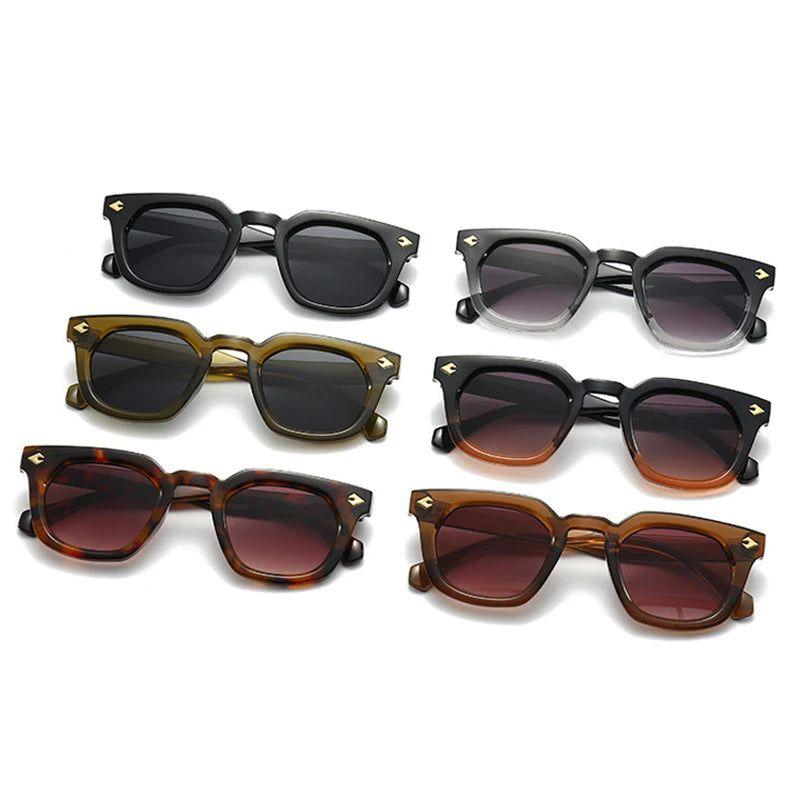 Fashionable Square Rivets Sunglasses with UV400 Protection - Lucid Fantasy 