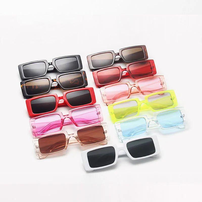 Fluorescent Retro Rectangle Sunglasses with UV400 Protection for Summer Fashion - Lucid Fantasy 