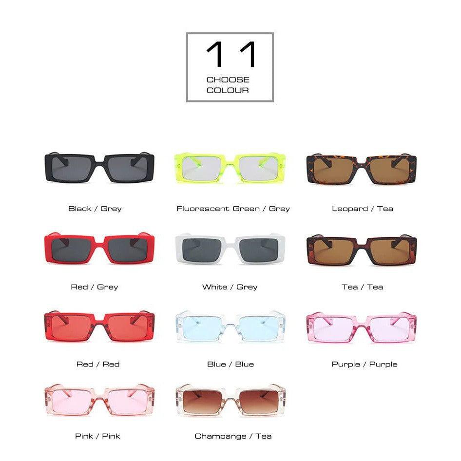 Fluorescent Retro Rectangle Sunglasses with UV400 Protection for Summer Fashion - Lucid Fantasy 