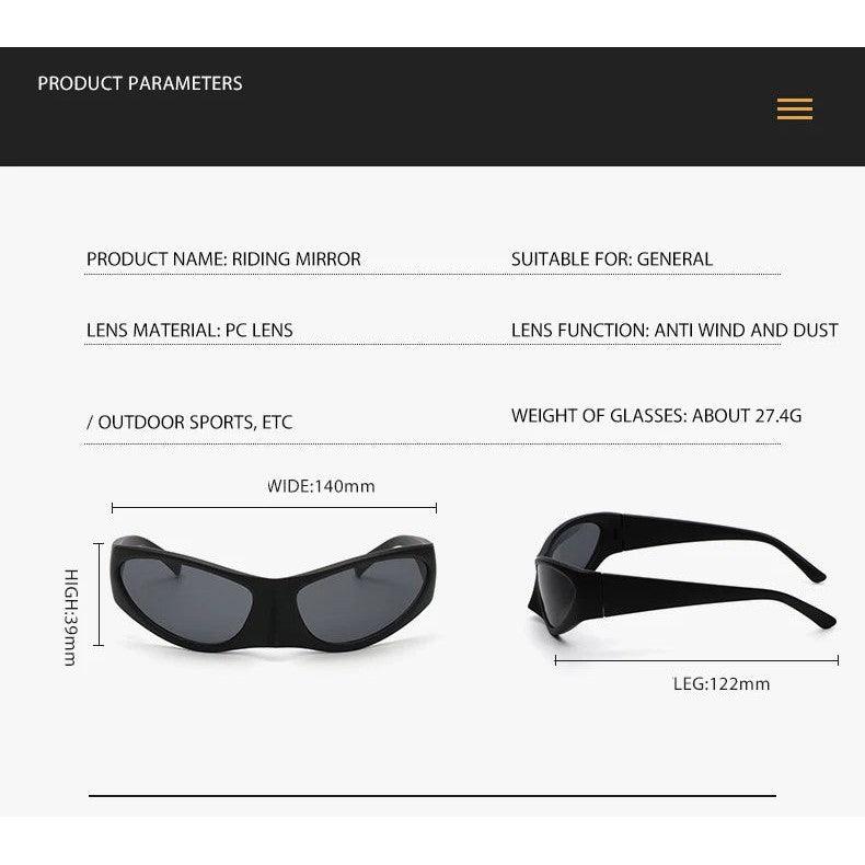 Futuristic Oval Steampunk Sunglasses with UV400 Protection - Small Alien Saucer Shades for Hip Hop Punk Style - Lucid Fantasy 