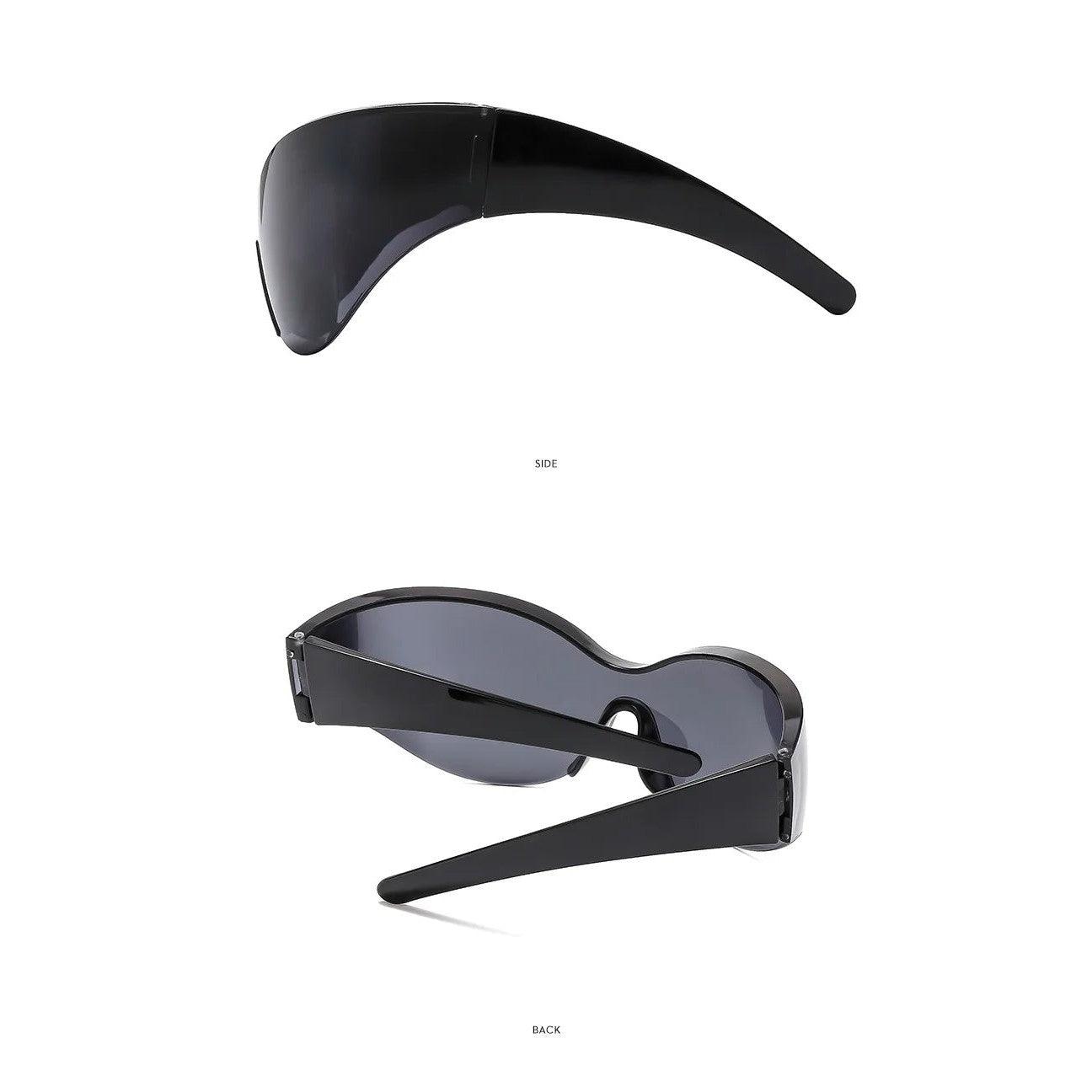 Futuristic Rimless Butterfly Goggles - Bold Oversized Sunglasses for Unique Style - Lucid Fantasy 