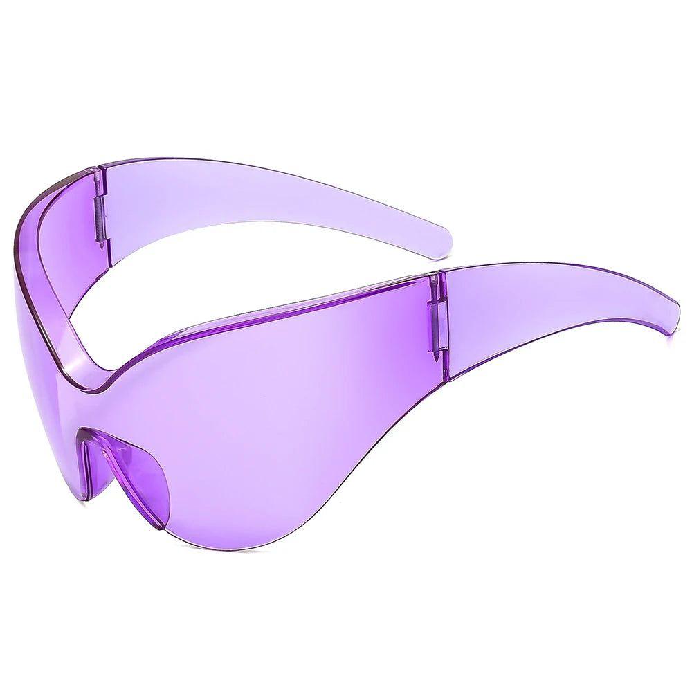 Futuristic Rimless Butterfly Goggles - Bold Oversized Sunglasses for Unique Style - Lucid Fantasy 