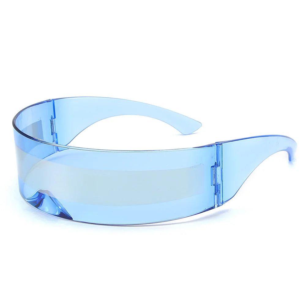 Futuristic Rimless Oversized Designer Sunglasses – Y2K Cyberpunk Style with Mirrored Lenses - Lucid Fantasy 