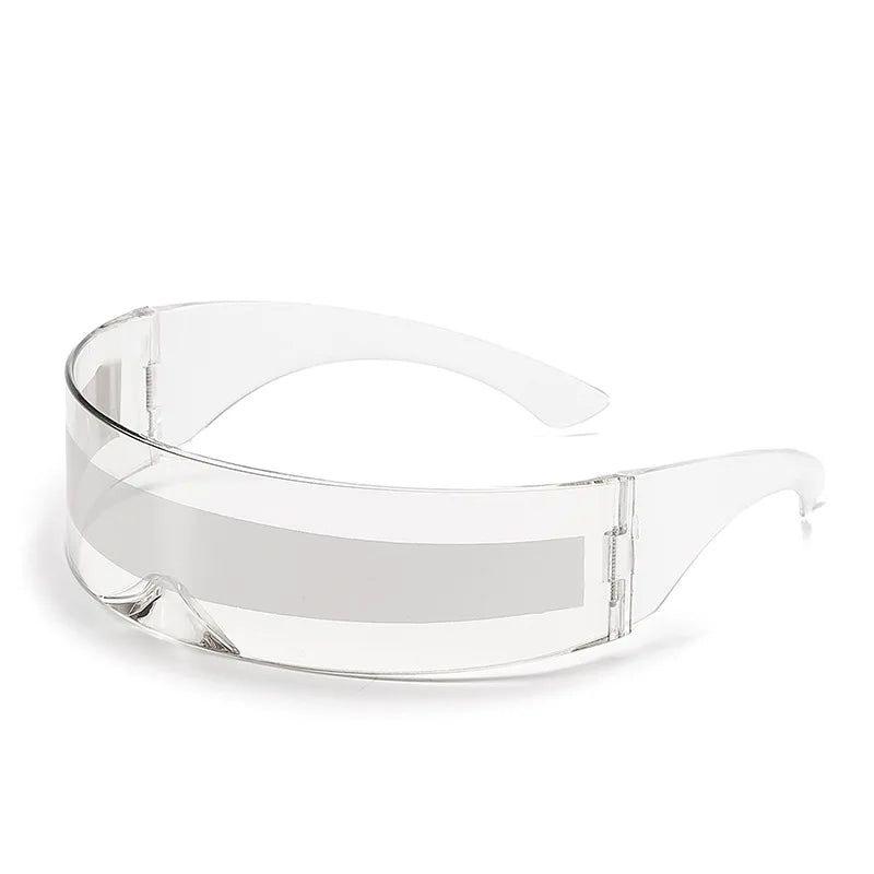 Futuristic Rimless Oversized Designer Sunglasses – Y2K Cyberpunk Style with Mirrored Lenses - Lucid Fantasy 