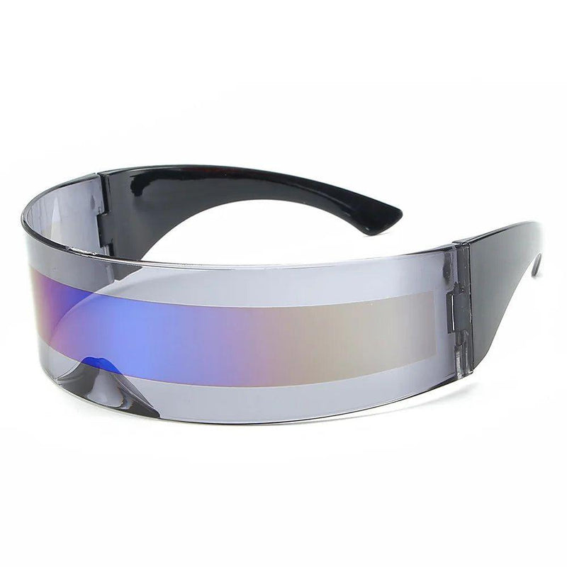 Futuristic Rimless Oversized Designer Sunglasses – Y2K Cyberpunk Style with Mirrored Lenses - Lucid Fantasy 