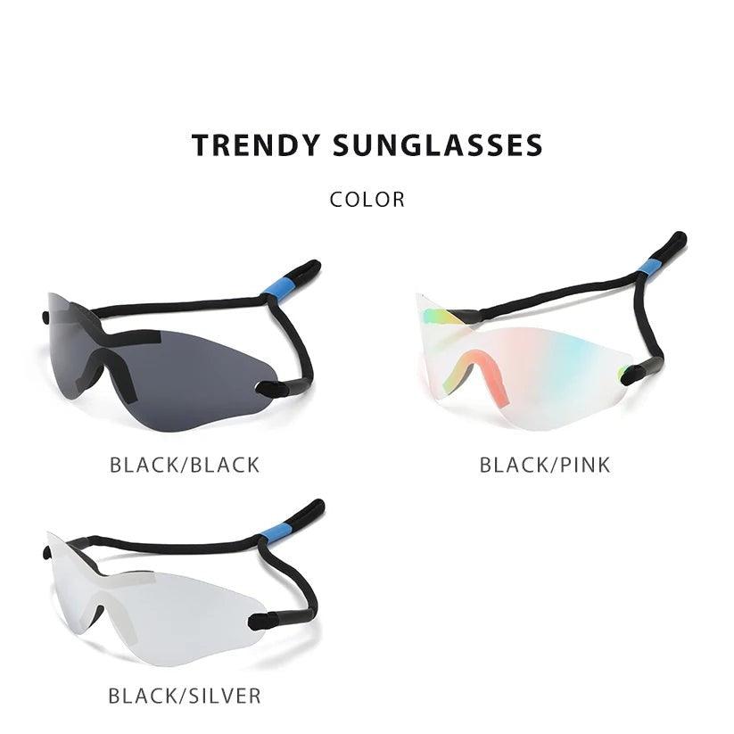 Futuristic Rimless Oversized Hip-Hop Sunglasses for Y2K Fashion - Lucid Fantasy 