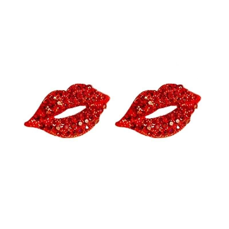 Glamorous Hot Lips Shimmering Stud Earrings - Lucid Fantasy 