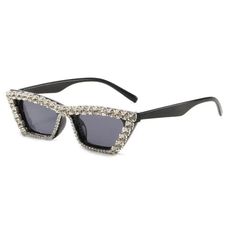 Glamorous Rhinestone Cat Eye Sunglasses - Hip Hop Fashion Shades - Lucid Fantasy 